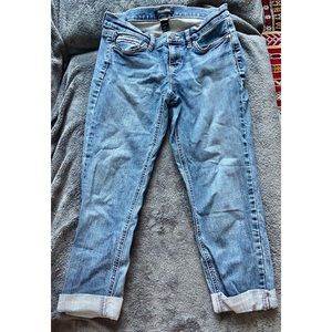 WHITE HOUSE BLACK MARKET CROP LEG JEANS, SZ NOIR 2